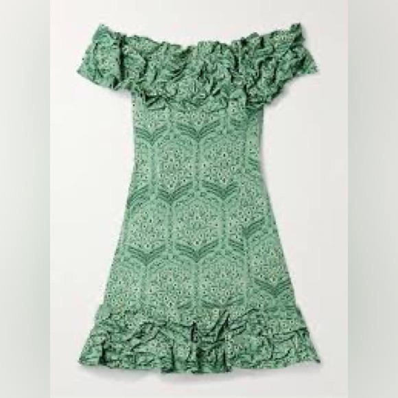 Agua by Agua Bendita Dresses & Skirts - Agua by Agua Bendita Green Off-Shoulder Mini Dress